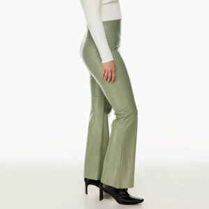 Wilfred Roma Pant High-waisted flared Vegan Leather pants Womens 10 Sage Green